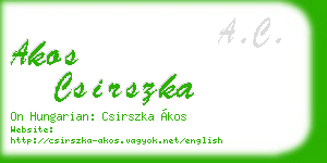 akos csirszka business card